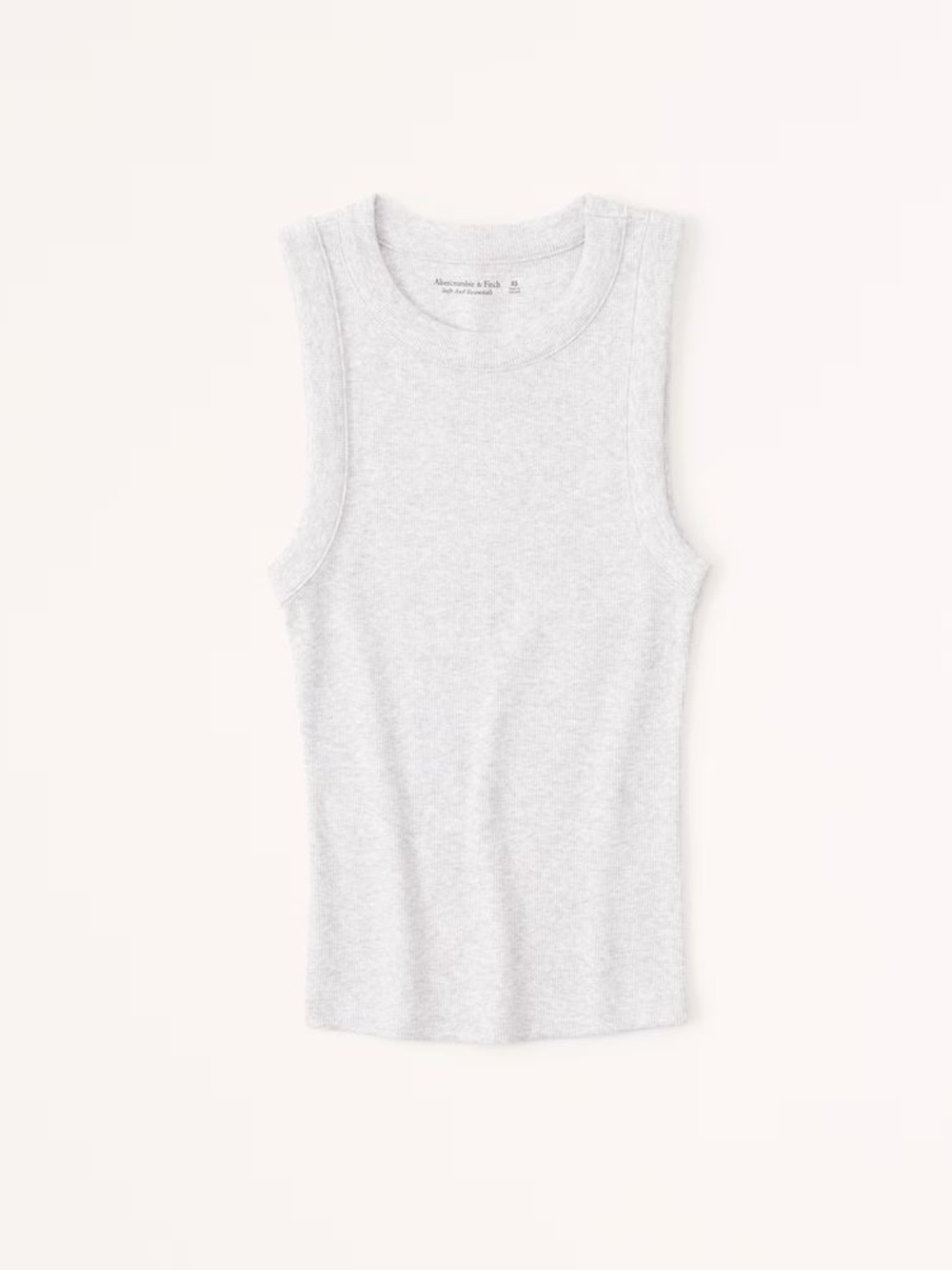 NWT Abercrombie Soft A&F Essentials Ribbed High Neck Heather Grey Tank Top S